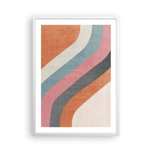 Póster en marco blanco - Composición diagonal - movimiento - 50x70 cm