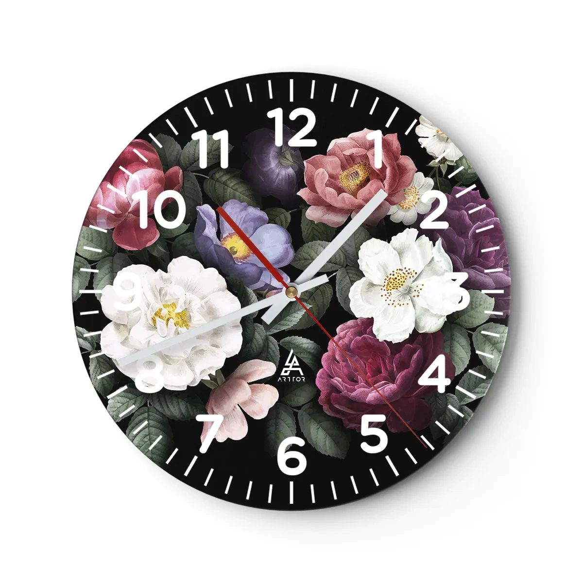 Reloj de pared - Reloj de vidrio - De un jardín inglés - 40x40 cm