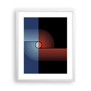 Póster en marco blanco - En un abrazo geométrico - 40x50 cm