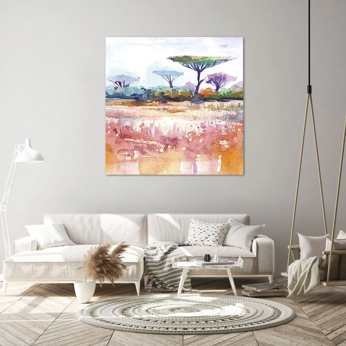 Cuadro sobre lienzo - Impresión de Imagen - Colores de la sabana - 70x70 cm
