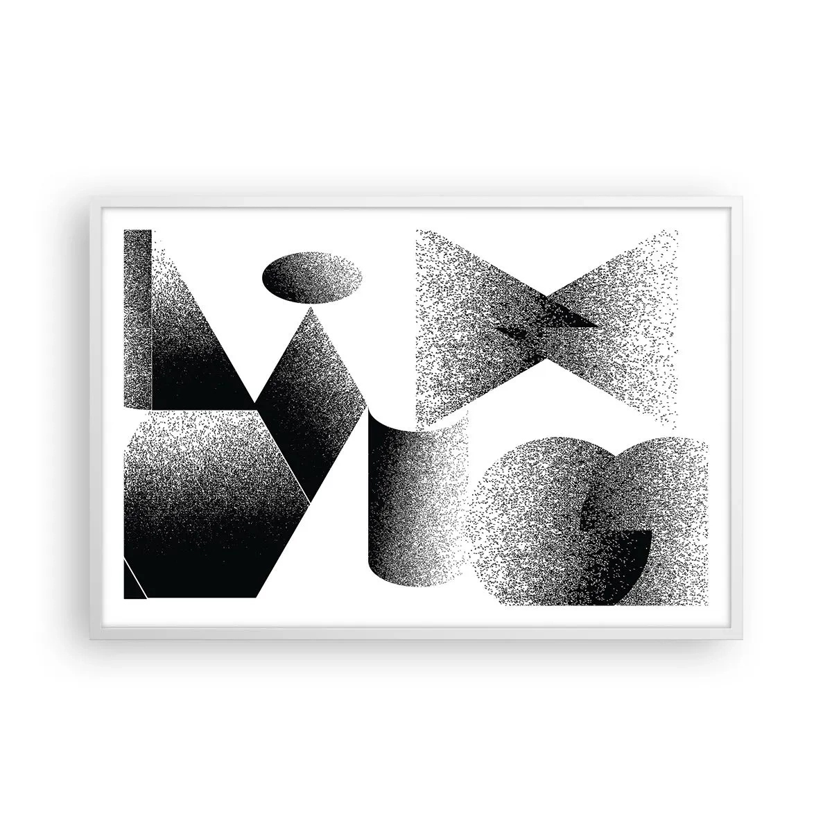 Póster en marco blanco - Ángulos y óvalos - 91x61 cm