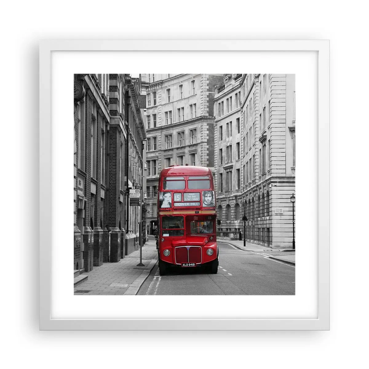 Póster en marco blanco - La vida cotidiana no tiene por qué ser gris - 40x40 cm