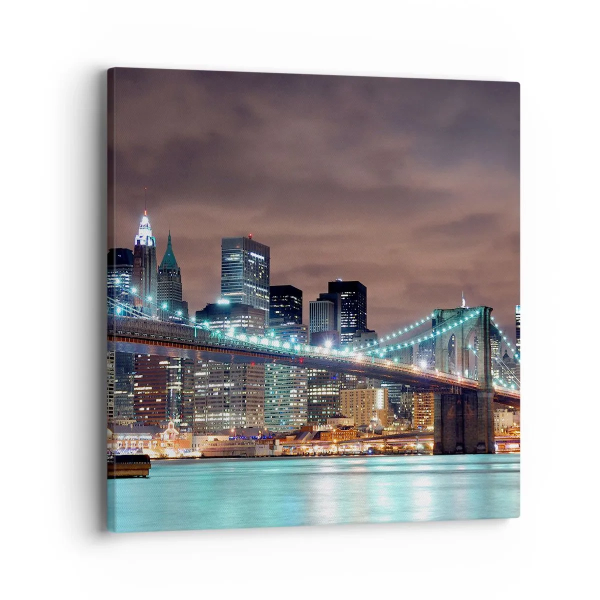 Cuadro sobre lienzo - Impresión de Imagen - Las luces de la gran ciudad - 40x40 cm
