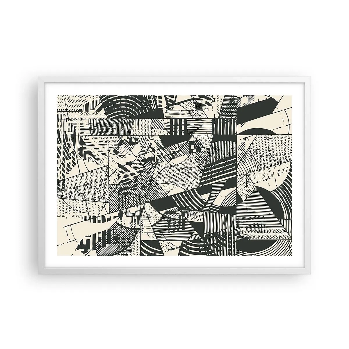 Póster en marco blanco - La dinámica del presente - 70x50 cm