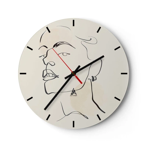 Reloj de pared - Reloj de vidrio - Una mirada orgullosa - 40x40 cm