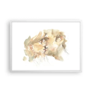 Póster en marco blanco - ¿La media naranja encontrada? - 70x50 cm