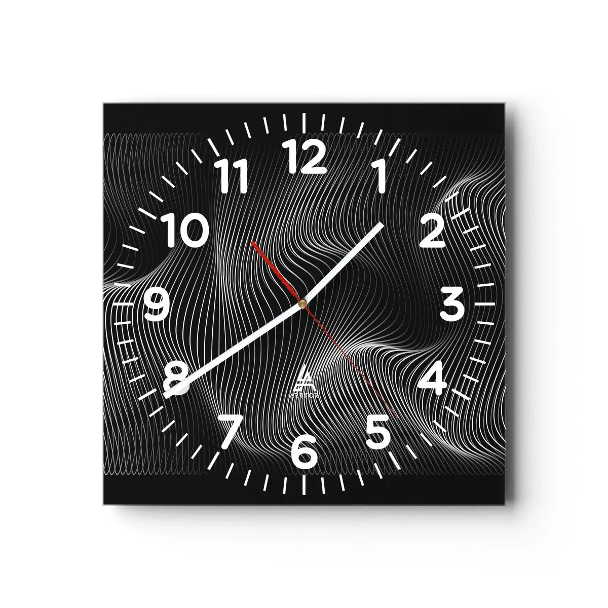 Reloj de pared - Reloj de vidrio - La danza de la luz en el espacio - 30x30 cm