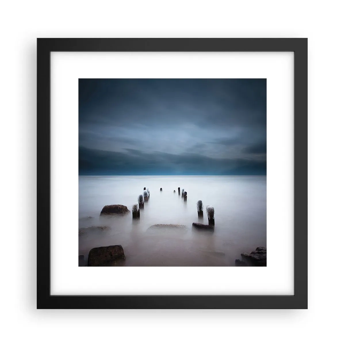 Póster en marco negro - El lago del pensamiento - 30x30 cm