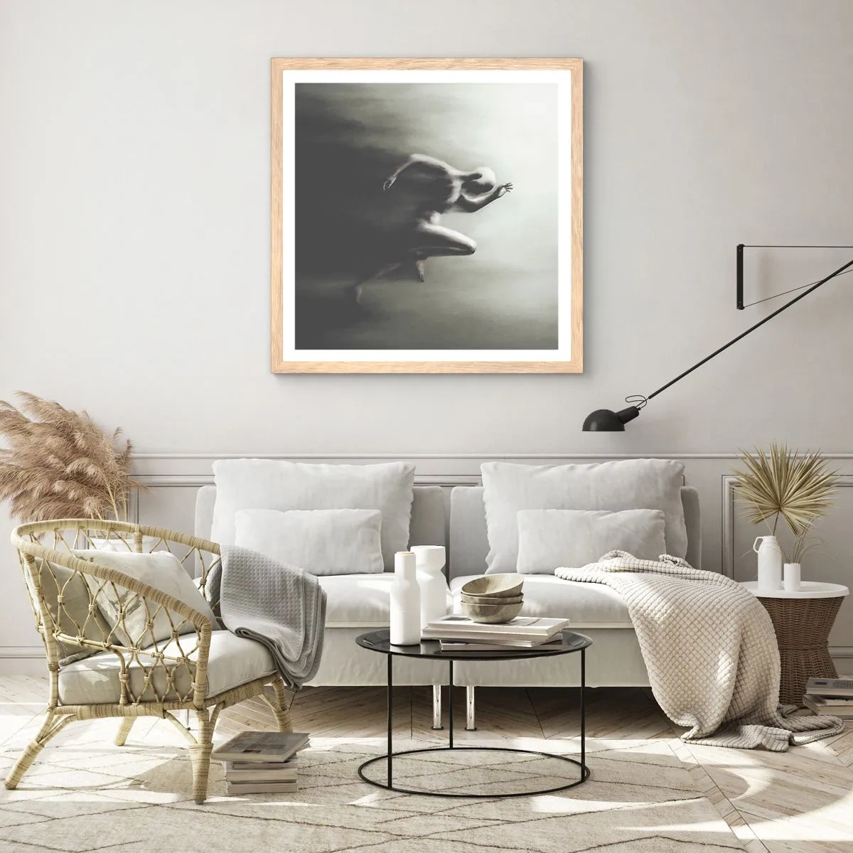 Póster en marco roble claro - Imparable - 50x50 cm