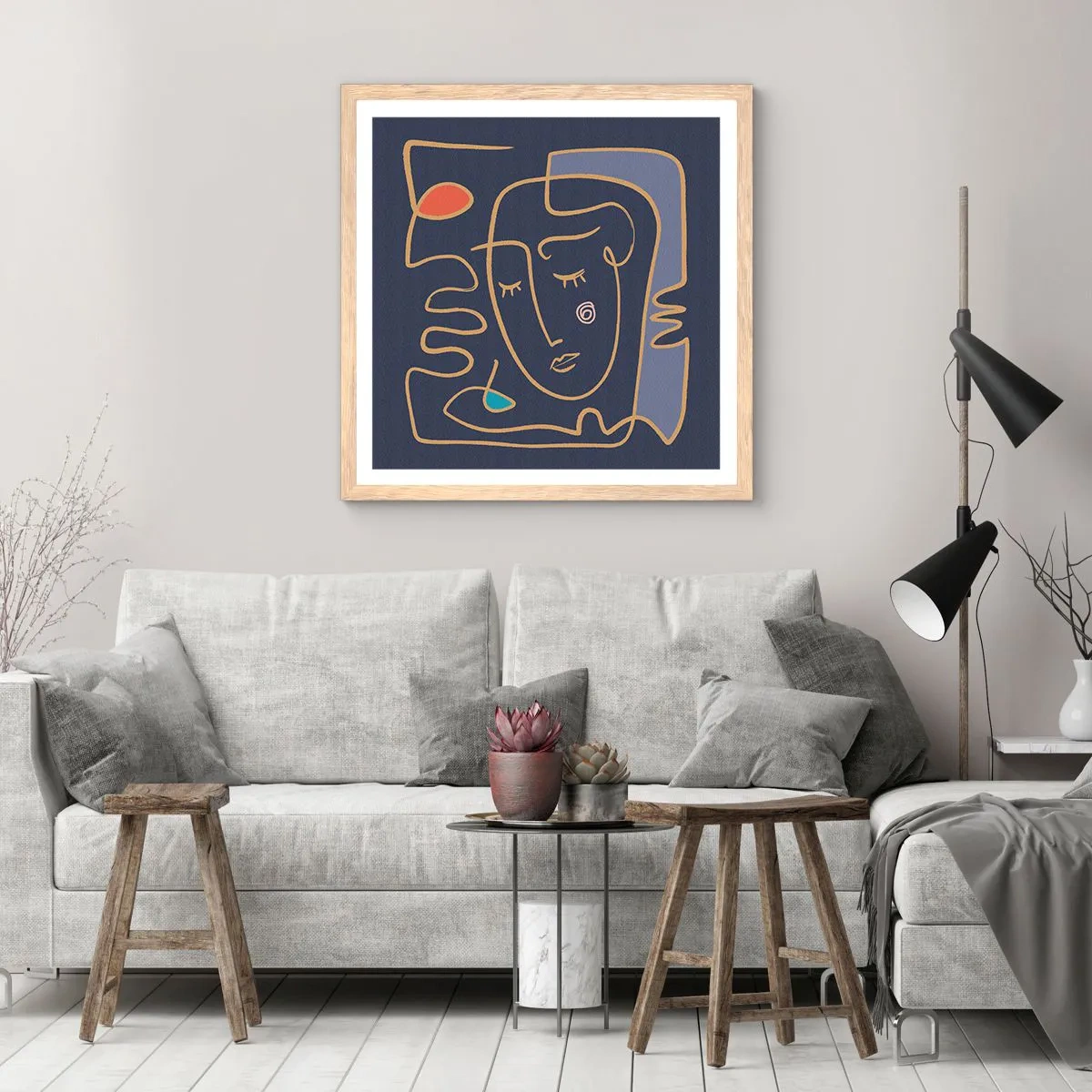 Póster en marco roble claro - En un maravilloso sueño - 40x40 cm