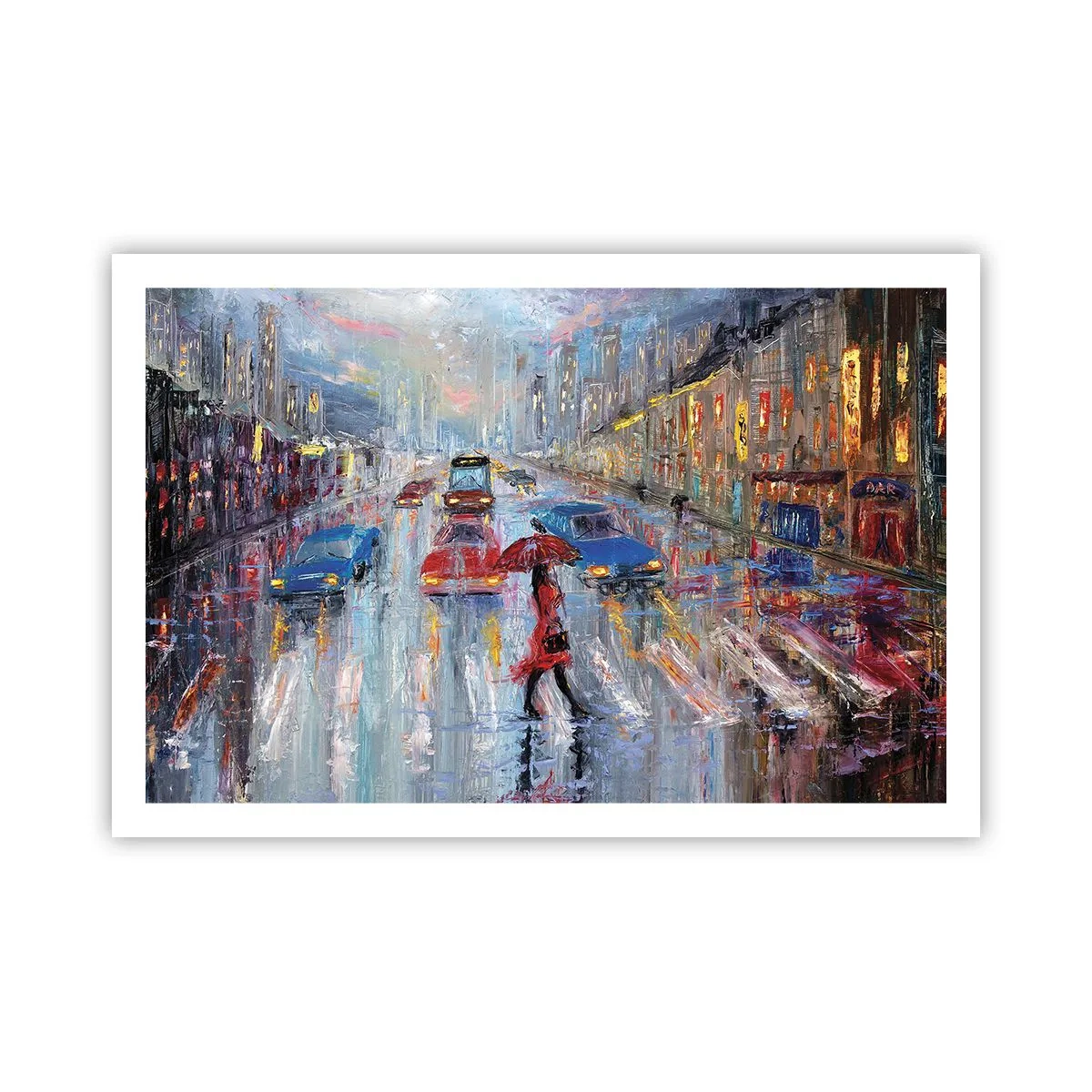 Póster - Una tarde de lluvia en la ciudad - 91x61 cm