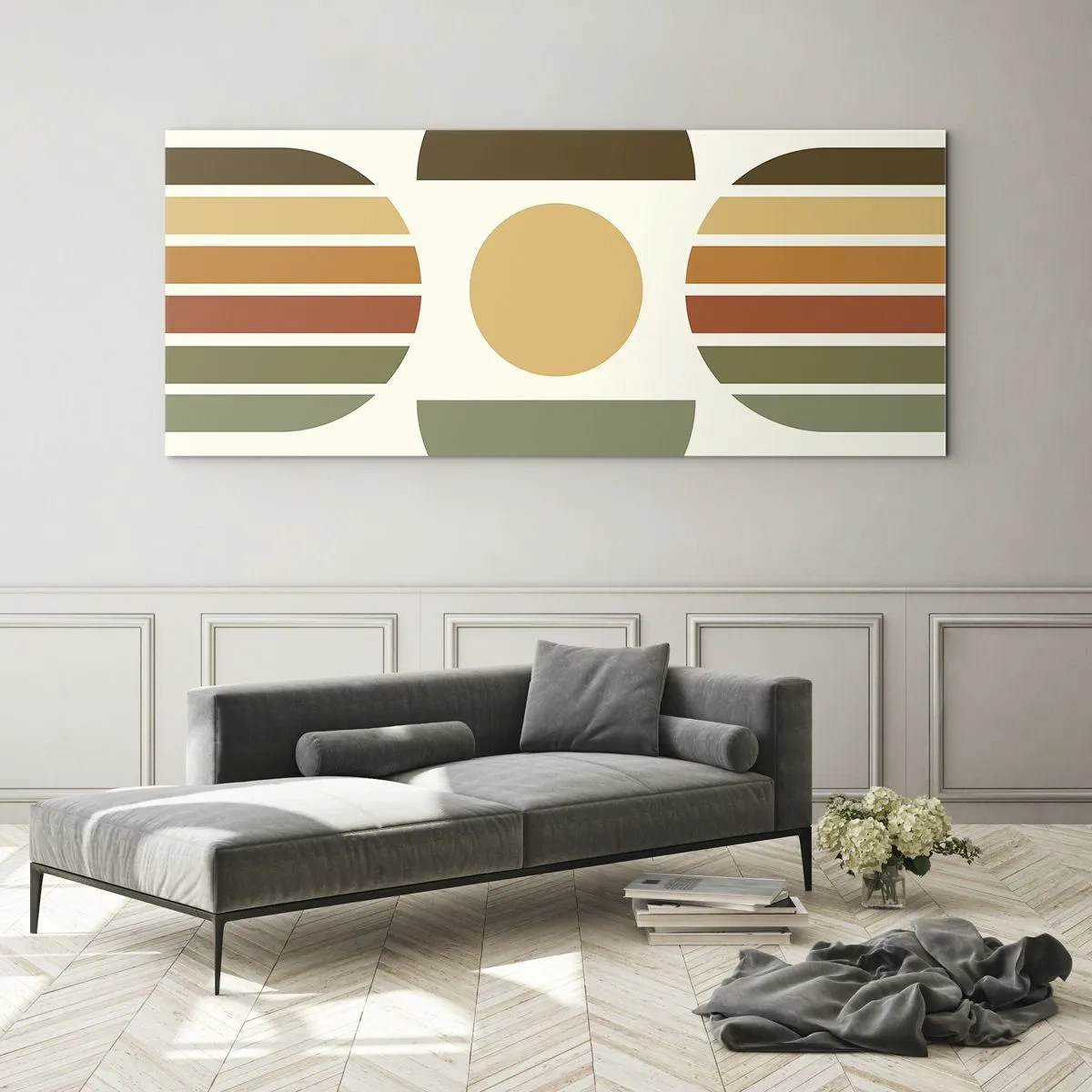 Cuadro sobre vidrio - Impresiones sobre Vidrio - Los tonos de la tierra - 90x30 cm