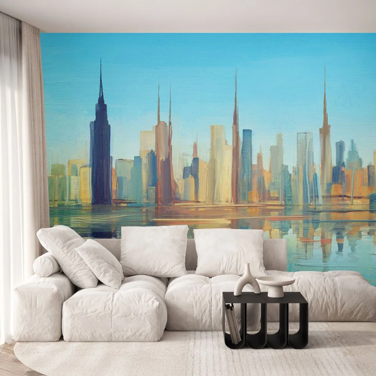 Fotomural Premium Sand - Metrópolis soleada - Ciudad, Arquitectura, Pedazo - 100x70 cm