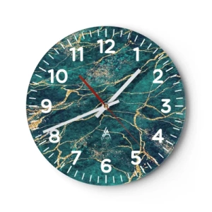 Reloj de pared - Reloj de vidrio - Riachuelos de oro - 40x40 cm