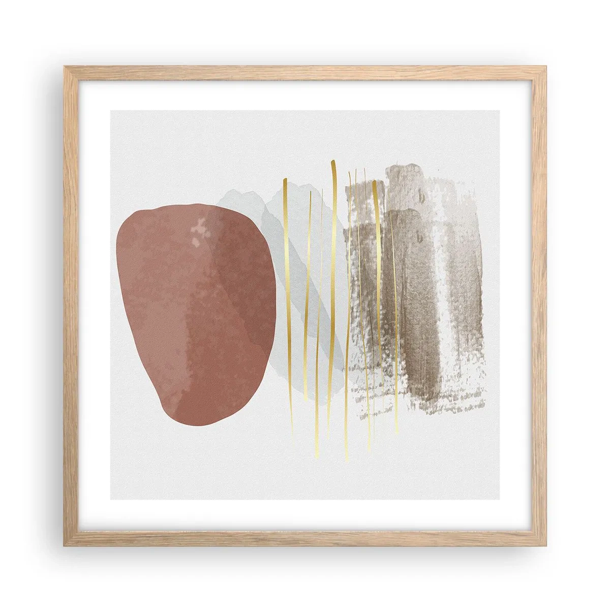 Póster en marco roble claro - Una columnata abstracta - 50x50 cm