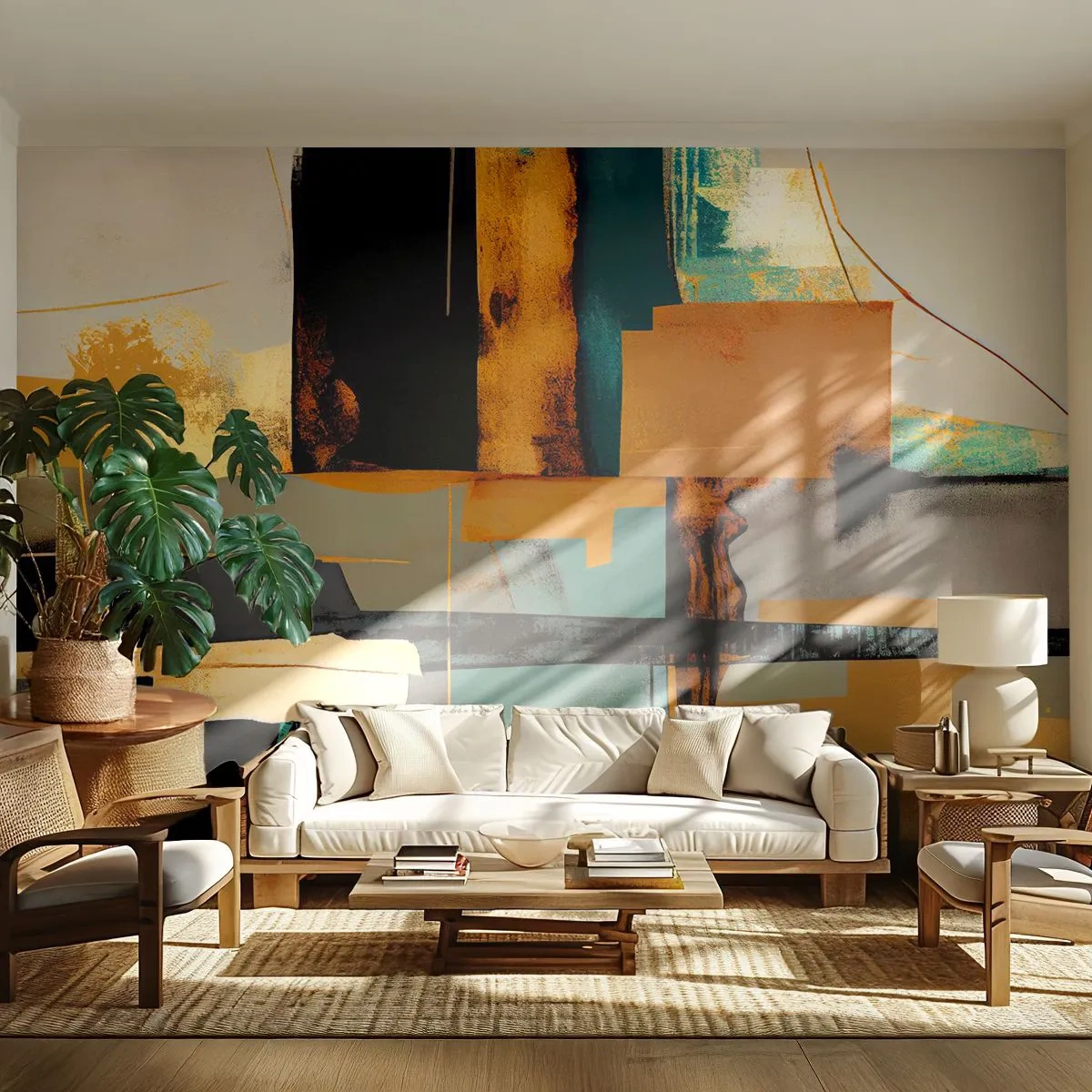 Fotomural Premium Sand - Abstracción: luces y sombras - Abstracción, Moderno, Pedazo - 500x350 cm