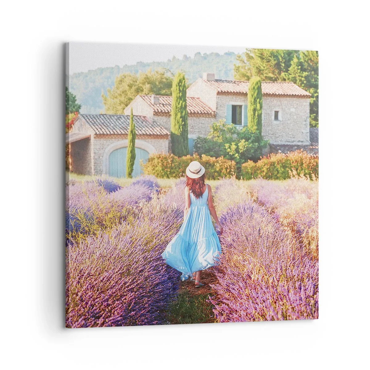 Cuadro sobre lienzo - Impresión de Imagen - La chica de la lavanda - 60x60 cm