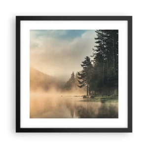 Póster en marco negro - El nacimiento de un día - 40x40 cm