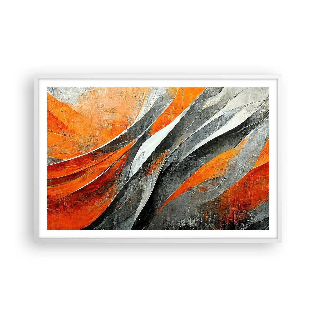 Póster en marco blanco - Calor y frío - 91x61 cm