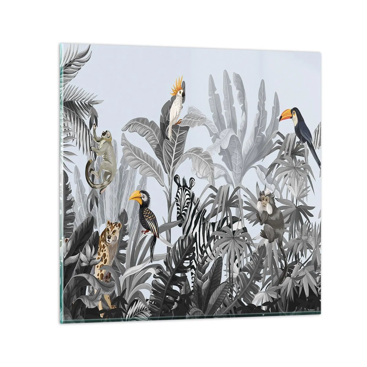 Cuadro sobre vidrio - Impresiones sobre Vidrio - Un cuento de hadas africano - 30x30 cm