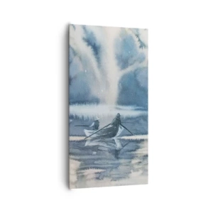 Cuadro sobre lienzo - Impresión de Imagen - Pescadores en su paraíso - 65x120 cm