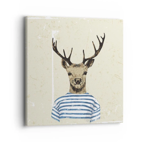 Cuadro sobre lienzo - Impresión de Imagen - Porque me gustan las camisas de rayas - 40x40 cm