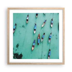 Póster en marco roble claro - En alegre espera - 50x50 cm