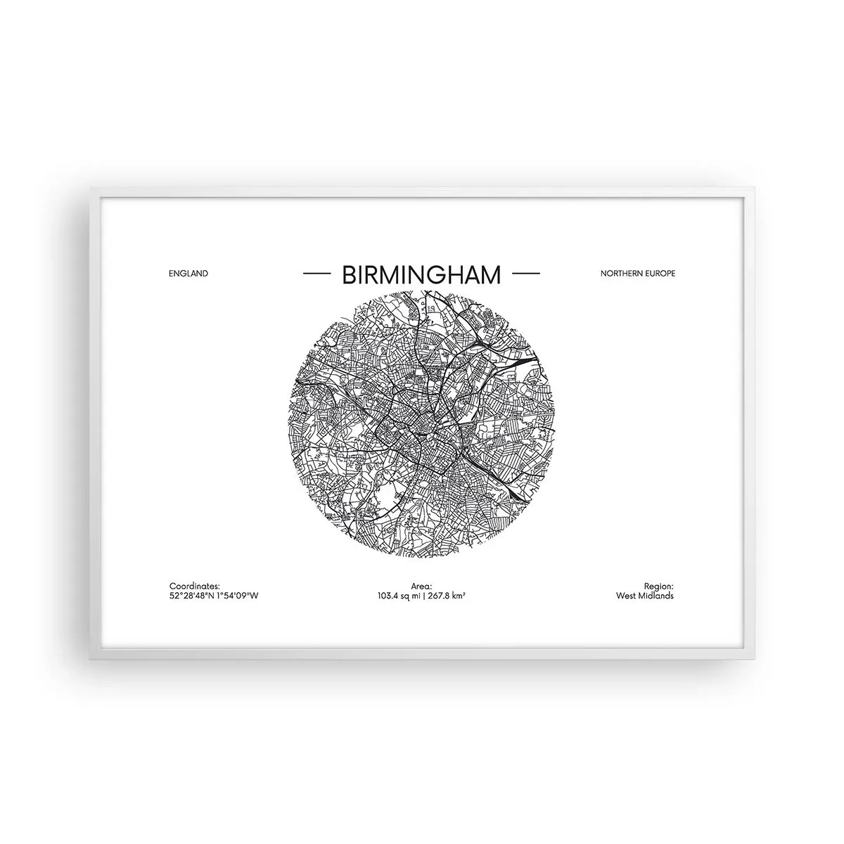 Póster en marco blanco - Anatomía de Birmingham - 100x70 cm