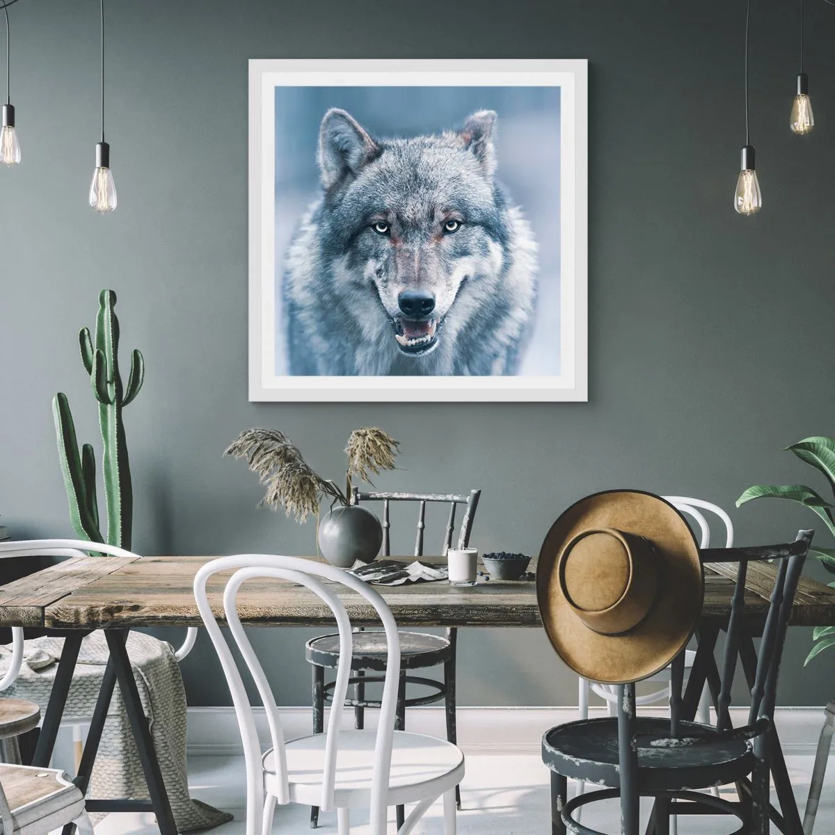 Póster en marco blanco - ¿Aceptarás el reto? - 30x30 cm