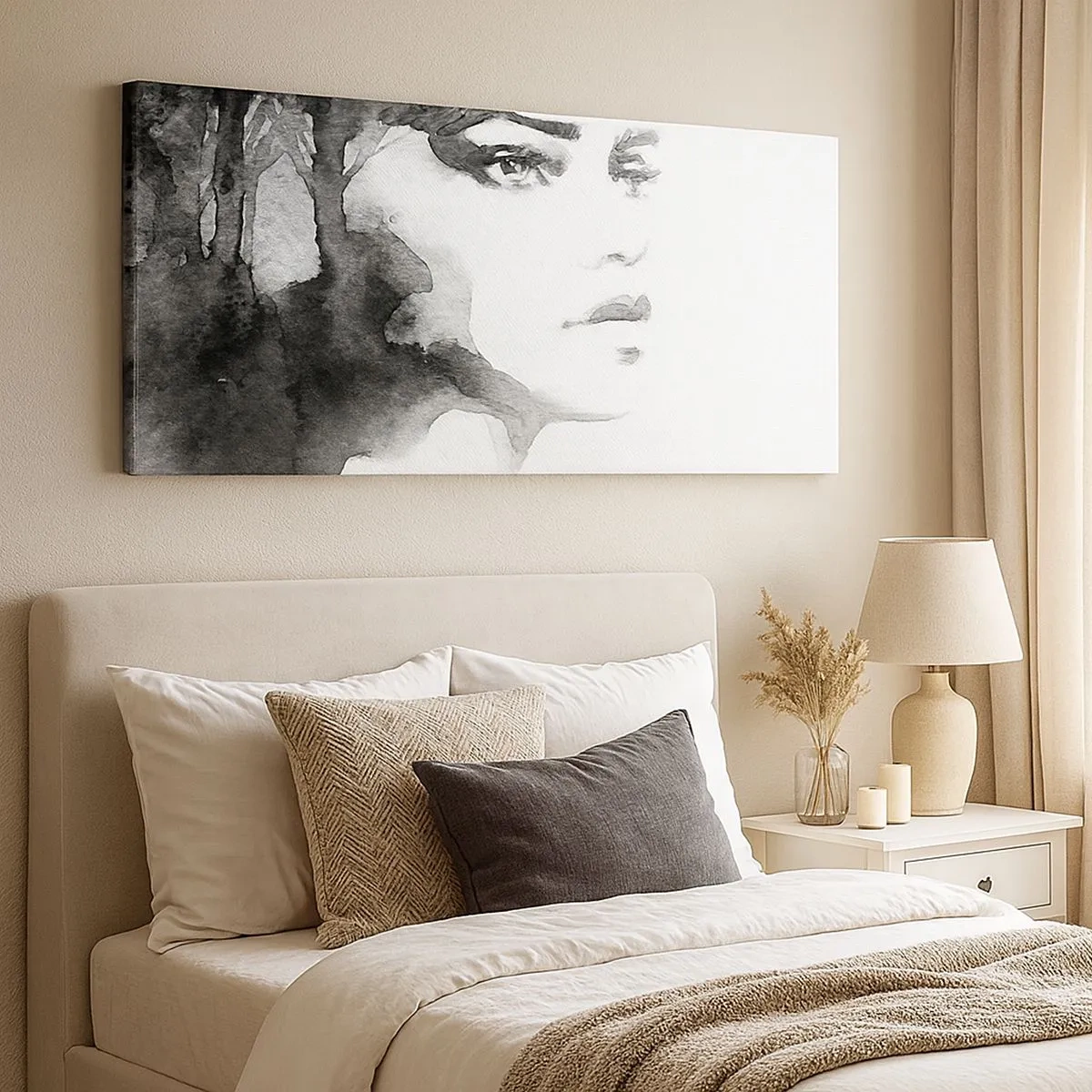 Cuadro sobre lienzo - Impresión de Imagen - Hecho de misterio y niebla - 100x40 cm