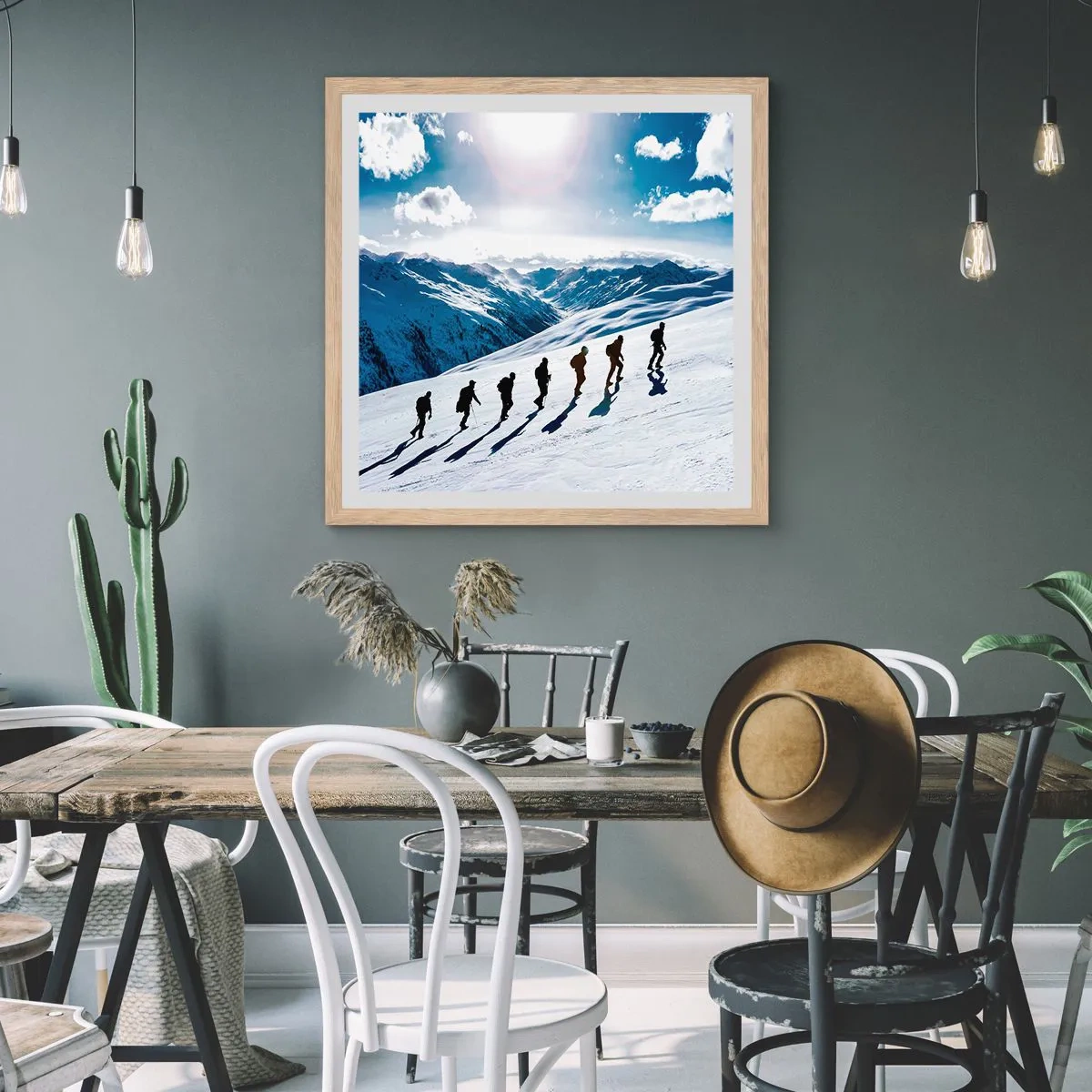 Póster en marco roble claro - Equipo de conquistadores - 50x50 cm