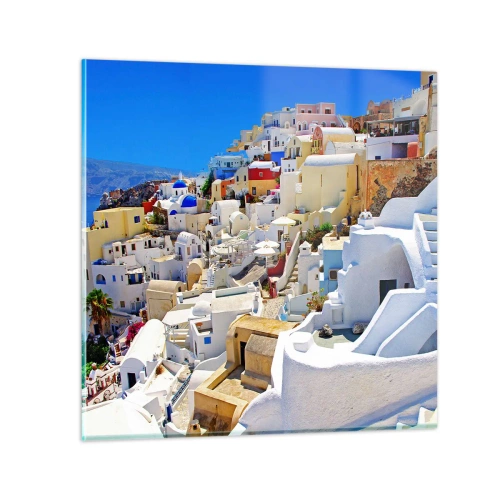 Cuadro sobre vidrio - Impresiones sobre Vidrio - Sueño de un verano griego - 30x30 cm