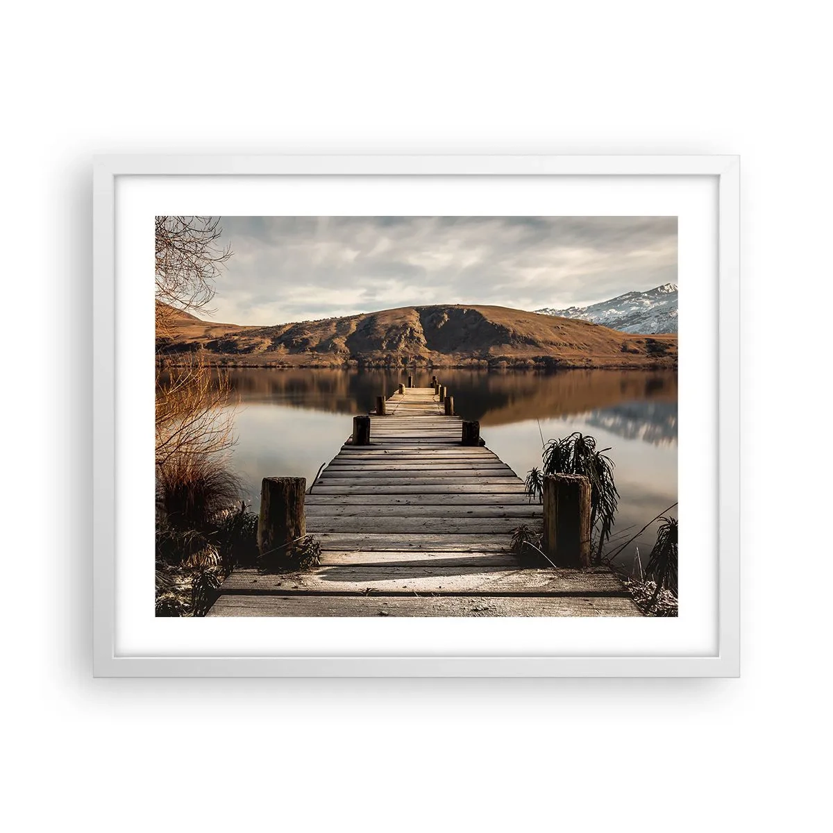 Póster en marco blanco - Un paisaje en silencio - 50x40 cm