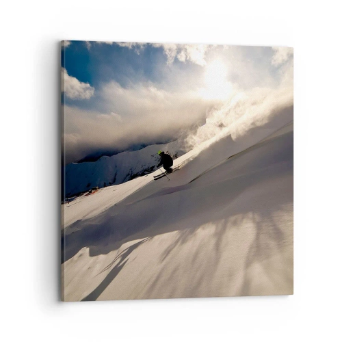 Cuadro sobre lienzo - Impresión de Imagen - Reto de montaña asumido - 70x70 cm