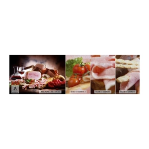 Muestra de fotomural Premium Canvas - Un sueño culinario  - Gastronomía, carnes, Tomates - 100x30 cm