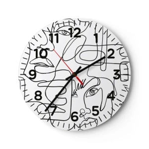 Reloj de pared - Reloj de vidrio - Entre emociones enredadas - 40x40 cm