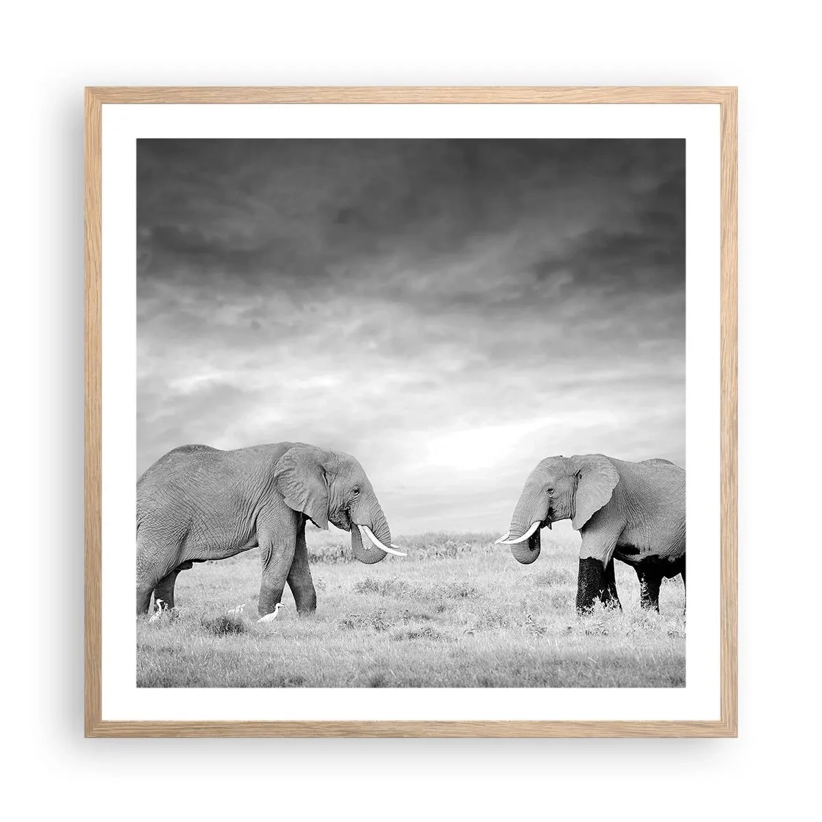 Póster en marco roble claro - El gris es hermoso - 60x60 cm