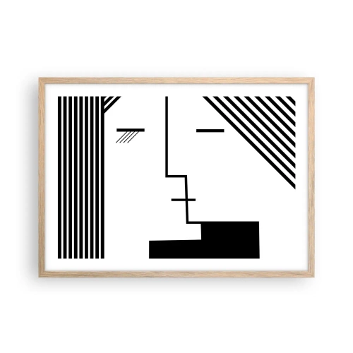 Póster en marco roble claro - Solo un beso - 70x50 cm