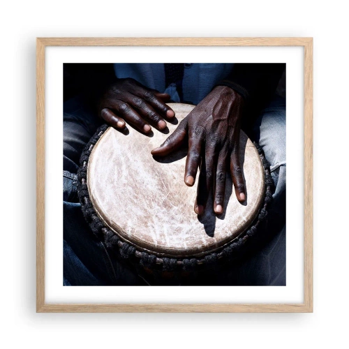 Póster en marco roble claro - Vive a tu ritmo - 50x50 cm