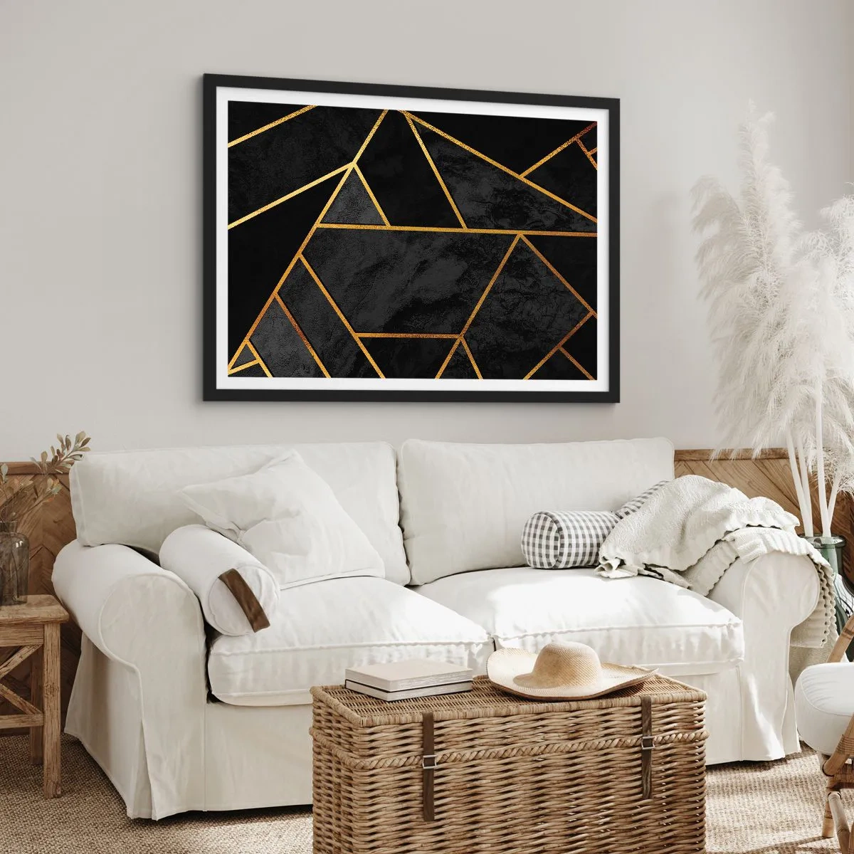 Póster en marco negro - Oscuridad y brillo - 40x30 cm