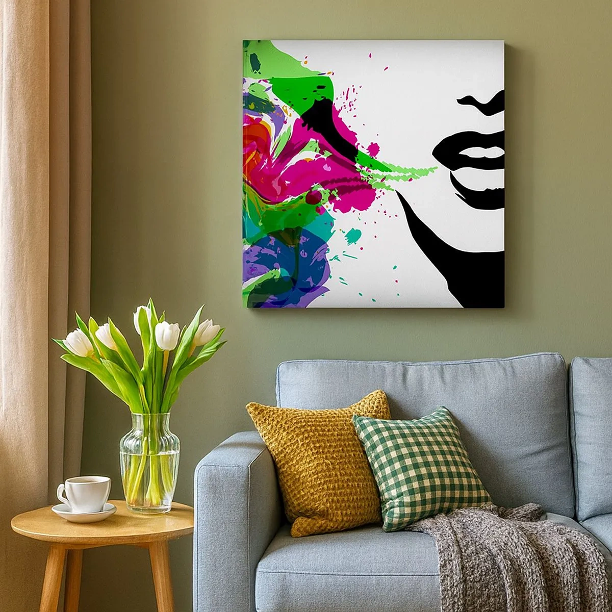 Cuadro sobre lienzo - Impresión de Imagen - Una historia con los colores del arco iris - 30x30 cm