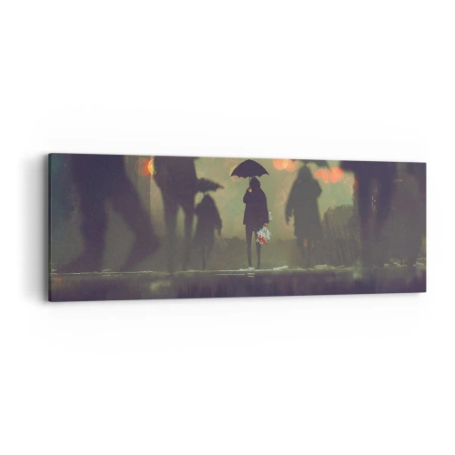 Cuadro sobre lienzo - Impresión de Imagen - Desde la perspectiva de una gota de lluvia - 90x30 cm