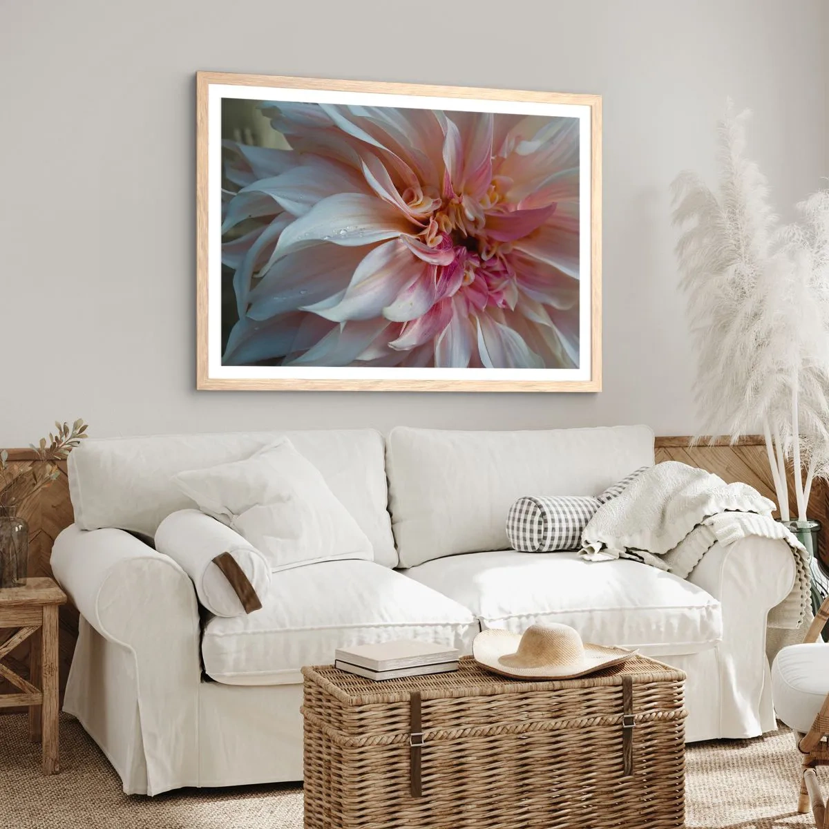 Póster en marco roble claro - Frescura floreciente - 70x50 cm