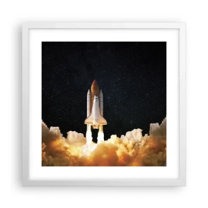 Póster en marco blanco - ¡Ad astra! - 40x40 cm