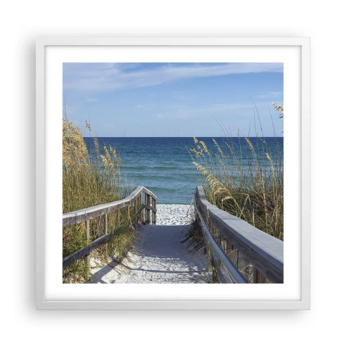 Póster en marco blanco - En el sol, en el viento - 50x50 cm