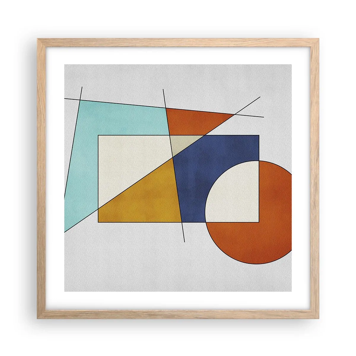 Póster en marco roble claro - Abstracción: diversión modernista - 50x50 cm