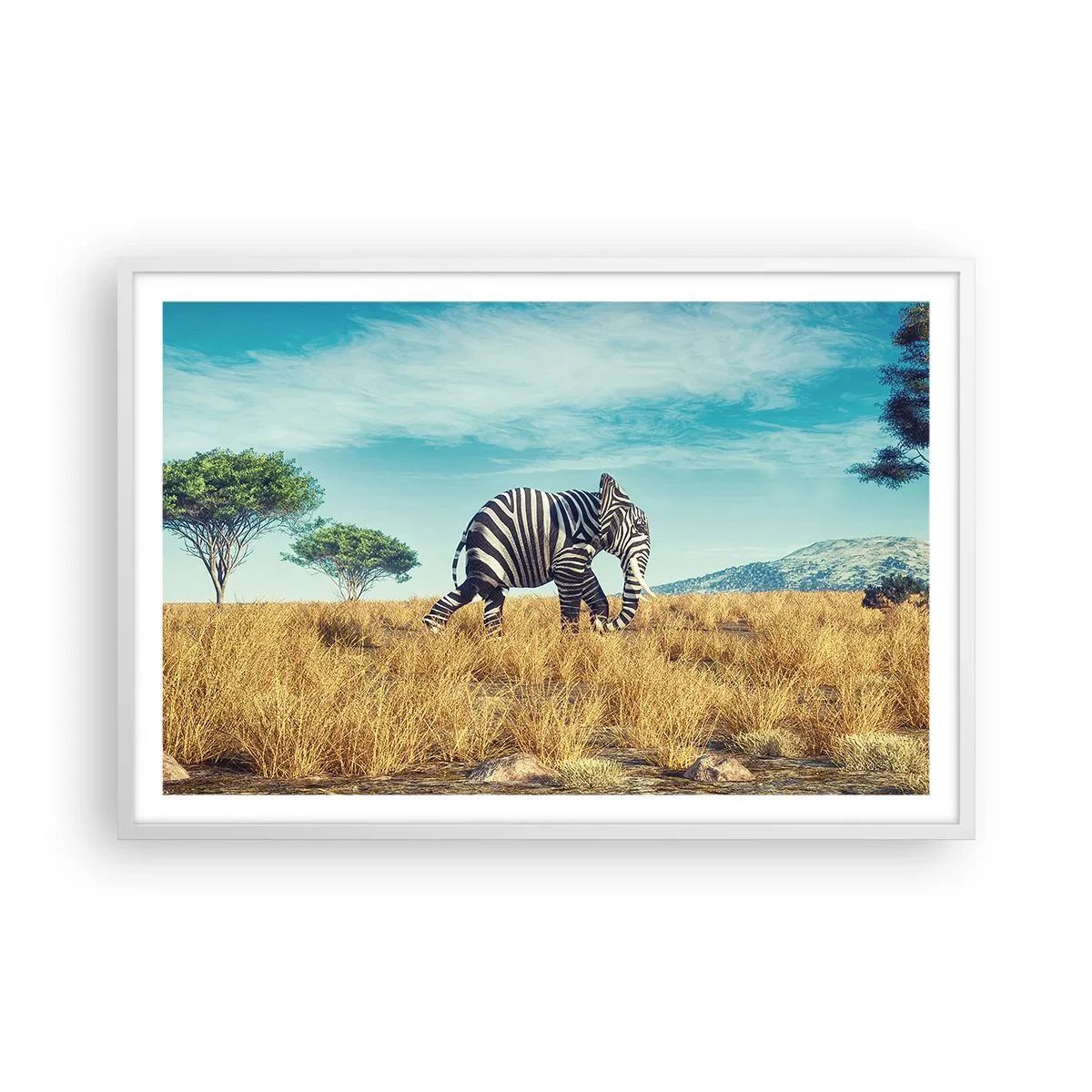 Póster en marco blanco - El gris ya no está de moda - 91x61 cm