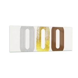 Cuadro sobre vidrio - Impresiones sobre Vidrio - Motivo abstracto de tres formas geométricas - 140x50cm - ¡Ooo! - Decoración de pared moderna para salón y dormitorio ARTTOR