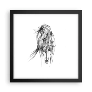 Póster en marco negro - En un elegante trote - 30x30 cm