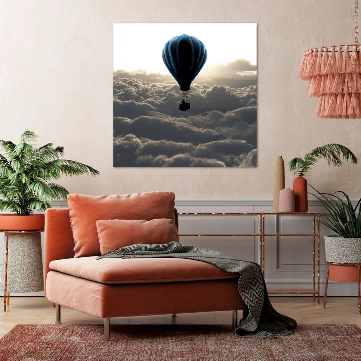 Cuadro sobre lienzo - Impresión de Imagen - Un viajero por encima de las nubes - 50x50 cm